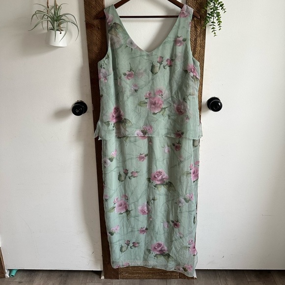 Vintage 90s Plus Women’s Floral Print Sleeveless Dress Size 14W Made in USA - Picture 16 of 16